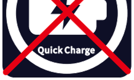 Icon showing that fast charging the A603 with a high-voltage adapter is not allowed