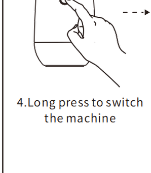 Long-pressing the A603 power button to switch the machine on