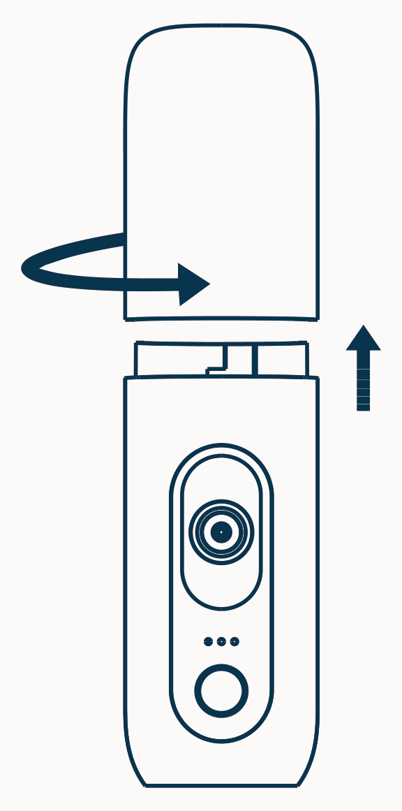 Twist the upper cover counterclockwise and lift it off the diffuser