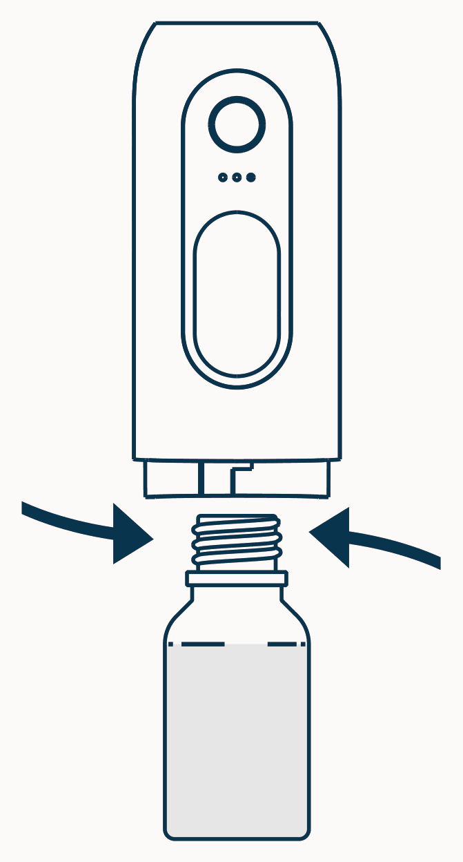 Place the filled bottle into the machine and tighten it securely