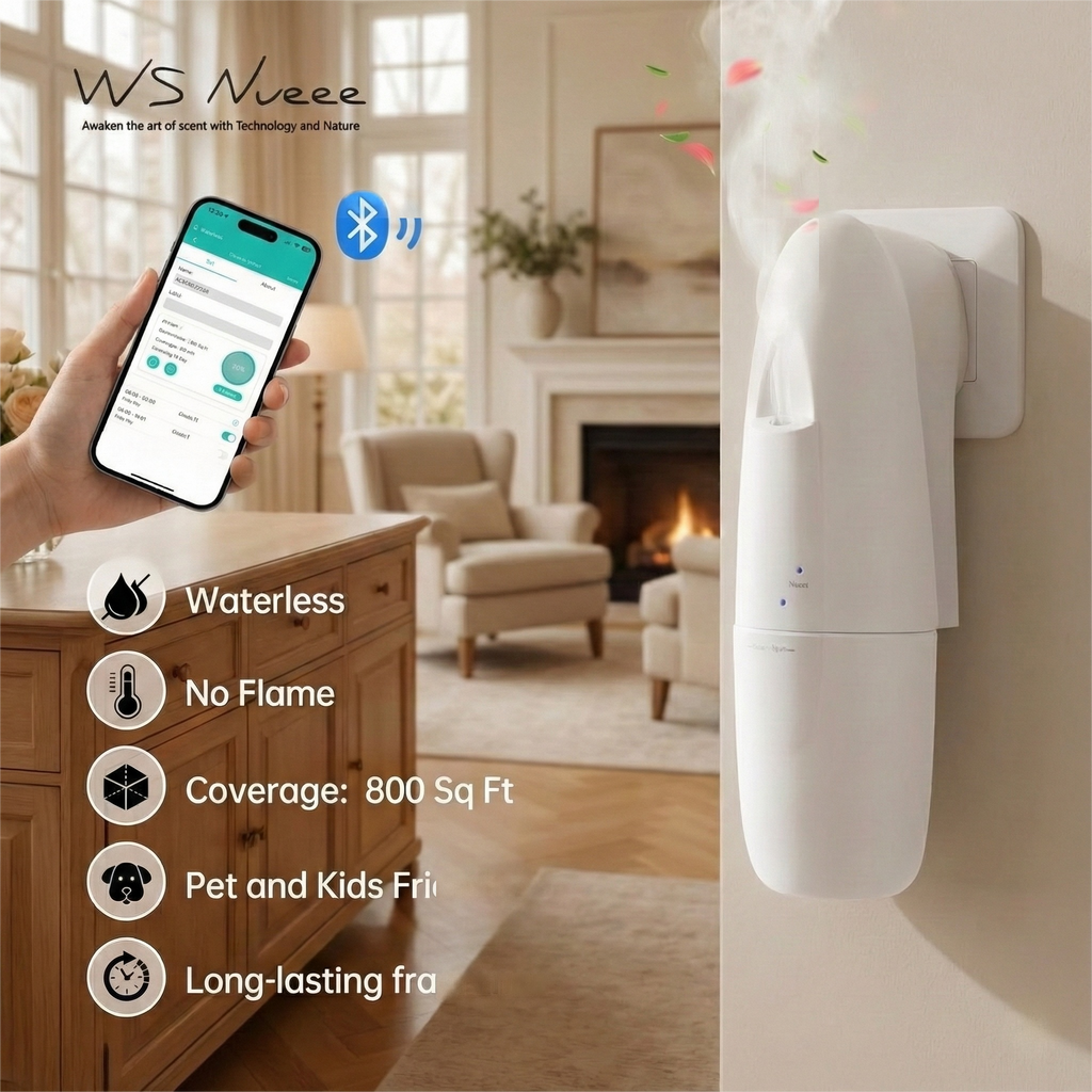 Plug in Waterless Diffuser for Home Fragrance – Up to 500 sq ft Scent Coverage – No Heat, No Water