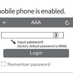 Scent Marketing app login screen prompting for the default password 8888
