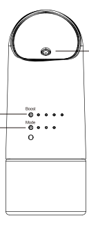 Line drawing of the A-P353 diffuser body, front view showing the Boost and Mode buttons