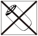 Icon showing that tilting the A613 is not allowed because the oil can leak