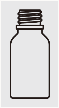 Empty 15 mL glass oil bottle