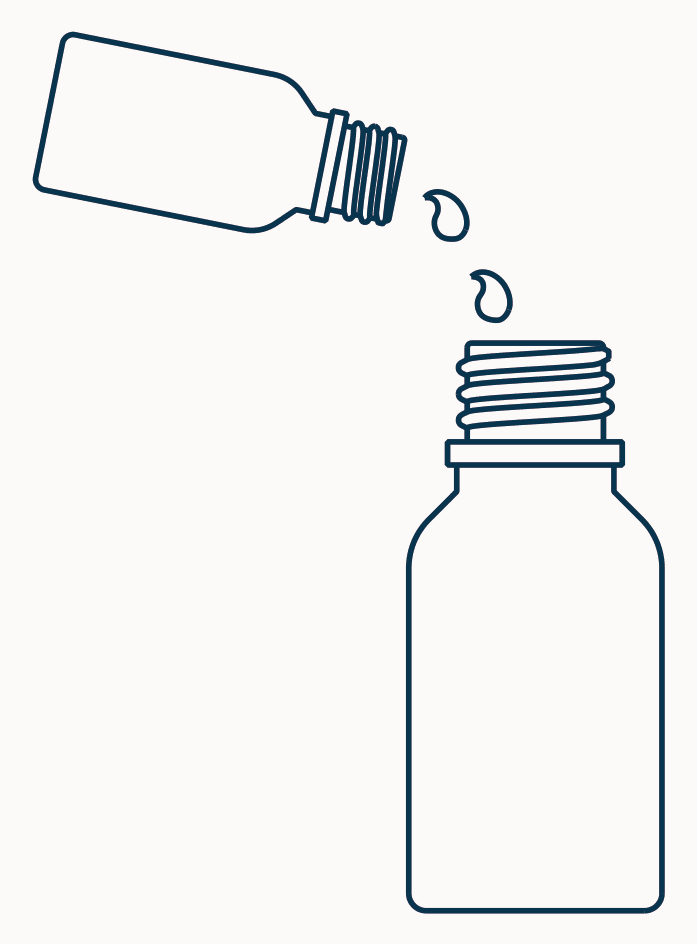 Unscrew the empty bottle and fill it with pure essential or fragrance oil