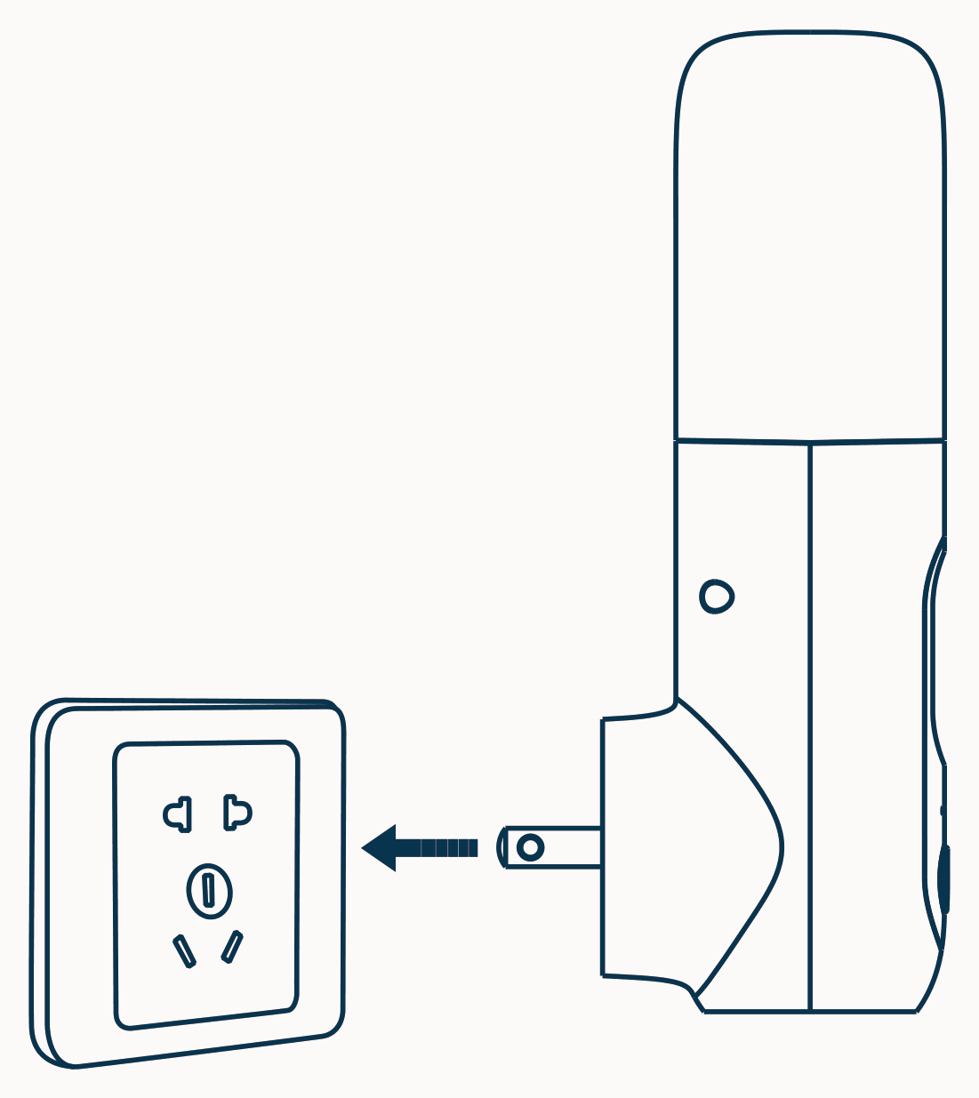 Invert the unit, tilt it gently and plug it into the wall outlet