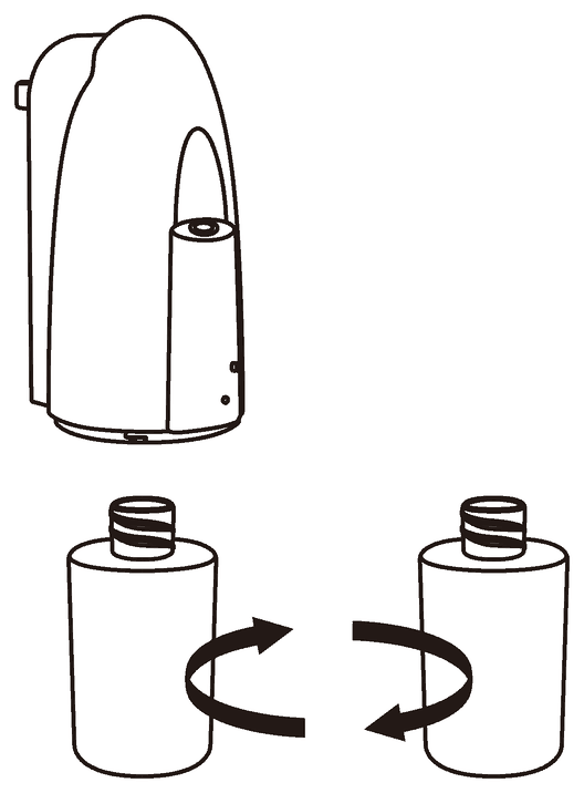 Unscrewing the oil bottle to fill it with essential oil