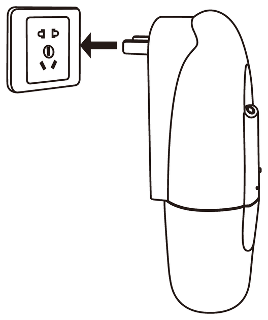 Plugging the AE103 diffuser into a wall socket, keeping it upright