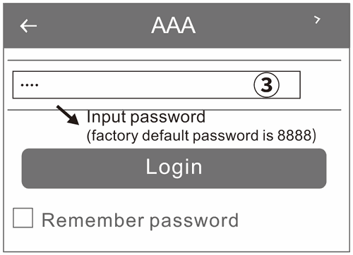 Log in with the default password