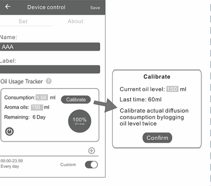 Device control and oil usage tracker