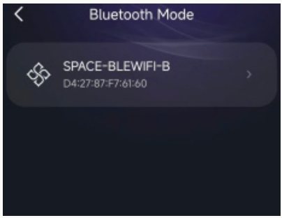 Choose the SPACE-BLEWIFI-B device from the list